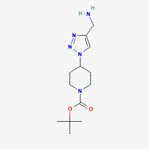 molecular formula C13H23N5O2 B2577590 tert-butyl 4-[4-(aminomethyl)-1H-1,2,3-triazol-1-yl]piperidine-1-carboxylate CAS No. 1229516-72-6