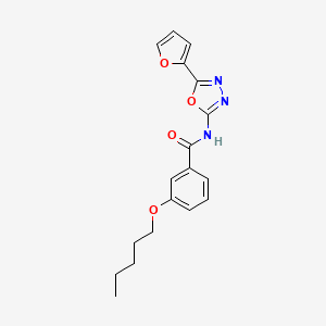 molecular formula C18H19N3O4 B2577599 N-[5-(furan-2-yl)-1,3,4-oxadiazol-2-yl]-3-pentoxybenzamide CAS No. 862808-98-8