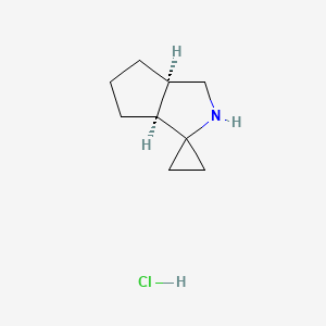 molecular formula C9H16ClN B2577601 (3As,6aR)-spiro[2,3a,4,5,6,6a-hexahydro-1H-cyclopenta[c]pyrrole-3,1'-cyclopropane];hydrochloride CAS No. 2287248-12-6