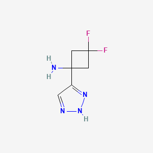 molecular formula C6H8F2N4 B2577604 NC1(CC(F)(F)C1)C1=CN=NN1 CAS No. 2193057-65-5