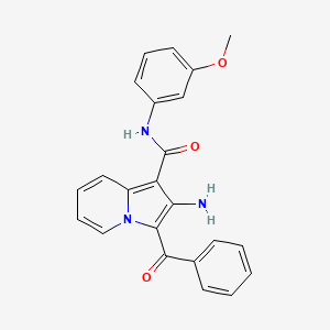 molecular formula C23H19N3O3 B2577605 2-amino-3-benzoyl-N-(3-methoxyphenyl)indolizine-1-carboxamide CAS No. 898433-86-8