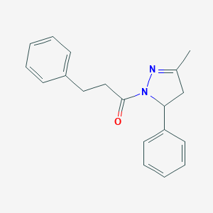 molecular formula C19H20N2O B257761 3-methyl-5-phenyl-1-(3-phenylpropanoyl)-4,5-dihydro-1H-pyrazole 