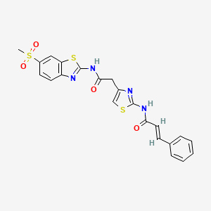 N-(4-(2-((6-(methylsulfonyl)benzo[d]thiazol-2-yl)amino)-2-oxoethyl)thiazol-2-yl)cinnamamide