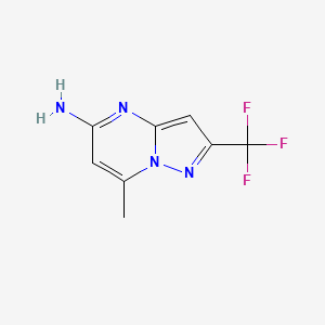 molecular formula C8H7F3N4 B2577617 7-Methyl-2-(trifluoromethyl)pyrazolo[1,5-a]pyrimidin-5-amine CAS No. 1779974-81-0