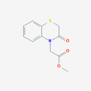 molecular formula C11H11NO3S B2577619 4-(Methoxycarbonylmethyl)-2H-1,4-benzothiazin-3(4H)-one CAS No. 702670-17-5