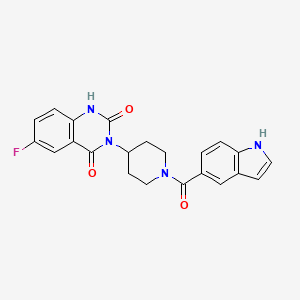 molecular formula C22H19FN4O3 B2577624 3-(1-(1H-indole-5-carbonyl)piperidin-4-yl)-6-fluoroquinazoline-2,4(1H,3H)-dione CAS No. 2034367-86-5