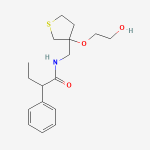 molecular formula C17H25NO3S B2577628 N-((3-(2-hydroxyethoxy)tetrahydrothiophen-3-yl)methyl)-2-phenylbutanamide CAS No. 2310199-26-7