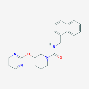 molecular formula C21H22N4O2 B2577640 N-(naphthalen-1-ylmethyl)-3-(pyrimidin-2-yloxy)piperidine-1-carboxamide CAS No. 2034621-27-5