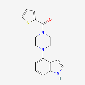 molecular formula C17H17N3OS B2577645 4-[4-(Thiophene-2-carbonyl)piperazin-1-YL]-1H-indole CAS No. 256458-54-5
