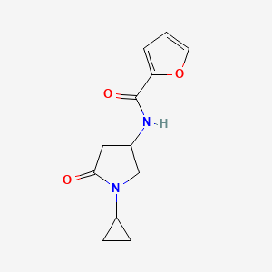 molecular formula C12H14N2O3 B2577658 N-(1-cyclopropyl-5-oxopyrrolidin-3-yl)furan-2-carboxamide CAS No. 1396810-83-5