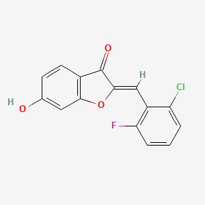 molecular formula C15H8ClFO3 B2577664 (2Z)-2-(2-chloro-6-fluorobenzylidene)-6-hydroxy-1-benzofuran-3(2H)-one CAS No. 637753-85-6