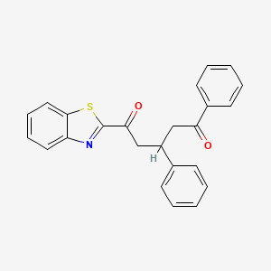 molecular formula C24H19NO2S B2577677 1-(1,3-Benzothiazol-2-yl)-3,5-diphenylpentane-1,5-dione CAS No. 76115-66-7