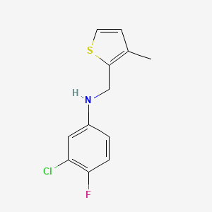 molecular formula C12H11ClFNS B2577678 3-氯-4-氟-N-[(3-甲基噻吩-2-基)甲基]苯胺 CAS No. 851457-05-1