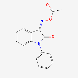 molecular formula C16H12N2O3 B2577683 [(Z)-(2-oxo-1-phenylindol-3-ylidene)amino] acetate CAS No. 478261-12-0