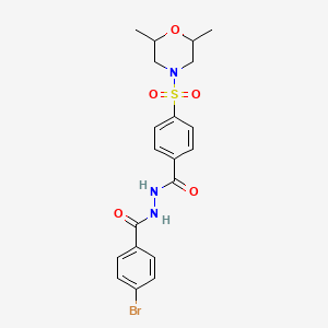 molecular formula C20H22BrN3O5S B2577687 4-bromo-N'-(4-((2,6-dimethylmorpholino)sulfonyl)benzoyl)benzohydrazide CAS No. 391896-75-6
