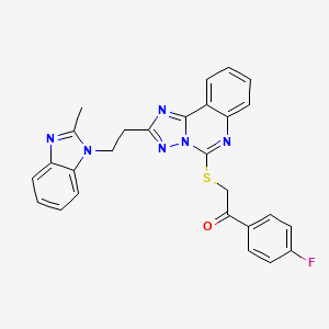 1-(4-Fluorophenyl)-2-[[2-[2-(2-methylbenzimidazol-1-yl)ethyl]-[1,2,4]triazolo[1,5-c]quinazolin-5-yl]sulfanyl]ethanone