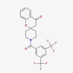 molecular formula C22H17F6NO3 B2577693 1'-(3,5-Bis(trifluoromethyl)benzoyl)spiro[chroman-2,4'-piperidin]-4-one CAS No. 877811-10-4