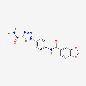 molecular formula C18H16N6O4 B2577706 2-(4-(benzo[d][1,3]dioxole-5-carboxamido)phenyl)-N,N-dimethyl-2H-tetrazole-5-carboxamide CAS No. 1396767-45-5