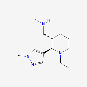 molecular formula C13H24N4 B2577708 {[(2R,3S)-1-ethyl-2-(1-methyl-1H-pyrazol-4-yl)piperidin-3-yl]methyl}(methyl)amine CAS No. 1808354-18-8