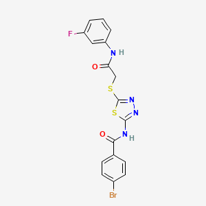 molecular formula C17H12BrFN4O2S2 B2577712 4-bromo-N-(5-((2-((3-fluorophenyl)amino)-2-oxoethyl)thio)-1,3,4-thiadiazol-2-yl)benzamide CAS No. 896025-56-2