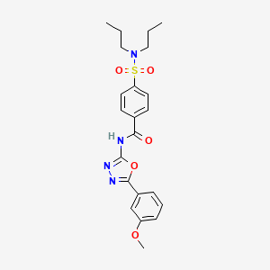 molecular formula C22H26N4O5S B2577717 4-(dipropylsulfamoyl)-N-[5-(3-methoxyphenyl)-1,3,4-oxadiazol-2-yl]benzamide CAS No. 533869-83-9