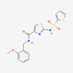 molecular formula C16H15N3O4S3 B2577719 N-(2-methoxybenzyl)-2-(thiophene-2-sulfonamido)thiazole-4-carboxamide CAS No. 1021065-73-5
