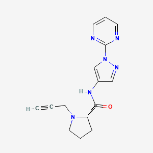 molecular formula C15H16N6O B2577720 (2S)-1-(prop-2-yn-1-yl)-N-[1-(pyrimidin-2-yl)-1H-pyrazol-4-yl]pyrrolidine-2-carboxamide CAS No. 1375232-62-4