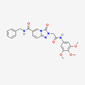 molecular formula C25H25N5O6 B2577740 N-benzyl-3-oxo-2-{[(3,4,5-trimethoxyphenyl)carbamoyl]methyl}-2H,3H-[1,2,4]triazolo[4,3-a]pyridine-6-carboxamide CAS No. 1251634-69-1