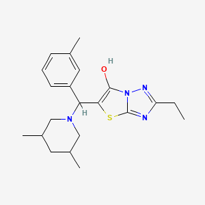 molecular formula C21H28N4OS B2577744 5-((3,5-Dimethylpiperidin-1-yl)(m-tolyl)methyl)-2-ethylthiazolo[3,2-b][1,2,4]triazol-6-ol CAS No. 1008980-36-6