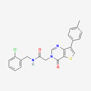 molecular formula C22H18ClN3O2S B2577748 N-(2-chlorobenzyl)-2-[7-(4-methylphenyl)-4-oxothieno[3,2-d]pyrimidin-3(4H)-yl]acetamide CAS No. 1207029-94-4