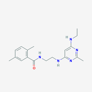 molecular formula C18H25N5O B2577753 N-(2-((6-(ethylamino)-2-methylpyrimidin-4-yl)amino)ethyl)-2,5-dimethylbenzamide CAS No. 1203246-46-1