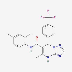 molecular formula C22H20F3N5O B2577759 N-(2,4-dimethylphenyl)-5-methyl-7-(4-(trifluoromethyl)phenyl)-4,7-dihydro-[1,2,4]triazolo[1,5-a]pyrimidine-6-carboxamide CAS No. 909575-09-3