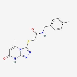 molecular formula C16H17N5O2S B2577760 N-(4-methylbenzyl)-2-[(5-methyl-7-oxo-7,8-dihydro[1,2,4]triazolo[4,3-a]pyrimidin-3-yl)thio]acetamide CAS No. 877639-55-9