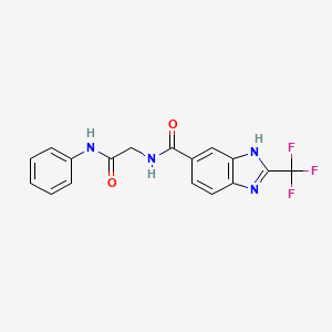 molecular formula C17H13F3N4O2 B2577768 N-(2-苯氨基-2-氧代乙基)-2-(三氟甲基)-3H-苯并咪唑-5-甲酰胺 CAS No. 2253640-21-8