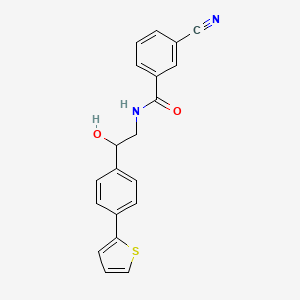 3-Cyano-N-[2-hydroxy-2-(4-thiophen-2-ylphenyl)ethyl]benzamide