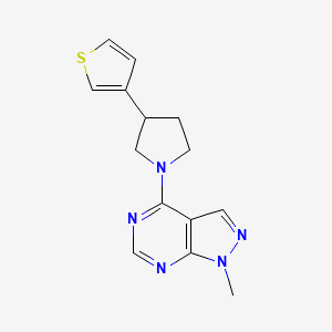 1-Methyl-4-(3-thiophen-3-ylpyrrolidin-1-yl)pyrazolo[3,4-d]pyrimidine