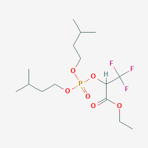 molecular formula C15H28F3O6P B2577781 Ethyl 2-{[di(isopentyloxy)phosphoryl]oxy}-3,3,3-trifluoropropanoate CAS No. 256332-99-7
