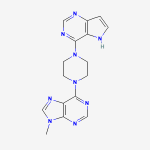 molecular formula C16H17N9 B2577786 9-Methyl-6-[4-(5H-pyrrolo[3,2-d]pyrimidin-4-yl)piperazin-1-yl]purine CAS No. 2380184-11-0