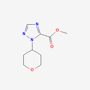 molecular formula C9H13N3O3 B2577788 methyl1-(oxan-4-yl)-1H-1,2,4-triazole-5-carboxylate CAS No. 2253630-09-8