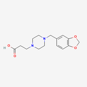 molecular formula C15H20N2O4 B2577794 3-(4-(Benzo[d][1,3]dioxol-5-ylmethyl)piperazin-1-yl)propanoic acid CAS No. 1047219-99-7