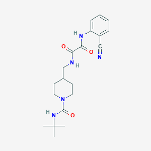 molecular formula C20H27N5O3 B2577799 N1-((1-(tert-butylcarbamoyl)piperidin-4-yl)methyl)-N2-(2-cyanophenyl)oxalamide CAS No. 1235300-13-6
