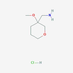 molecular formula C7H16ClNO2 B2577800 (3-Methoxyoxan-3-yl)methanamine;hydrochloride CAS No. 2309448-47-1