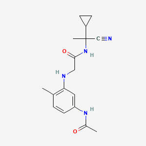 molecular formula C17H22N4O2 B2577805 N-(1-cyano-1-cyclopropylethyl)-2-[(5-acetamido-2-methylphenyl)amino]acetamide CAS No. 1241129-30-5