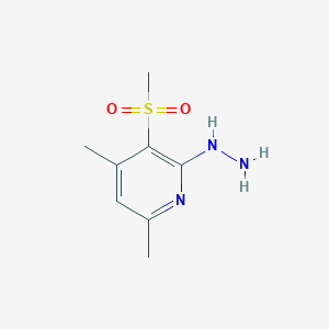 molecular formula C8H13N3O2S B2577807 2-Hydrazino-4,6-dimethyl-3-(methylsulfonyl)pyridine CAS No. 341967-35-9