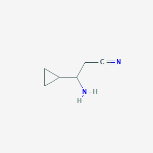 molecular formula C6H10N2 B2577809 3-Amino-3-cyclopropylpropanenitrile CAS No. 1270405-54-3