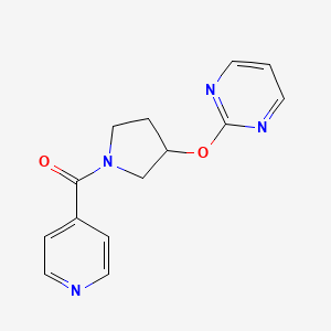 molecular formula C14H14N4O2 B2577810 吡啶-4-基(3-(嘧啶-2-氧基)吡咯烷-1-基)甲酮 CAS No. 2034556-92-6