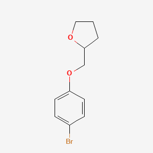 molecular formula C11H13BrO2 B2577812 2-(4-溴苯氧基甲基)氧杂环丁烷 CAS No. 494772-71-3