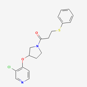 molecular formula C18H19ClN2O2S B2577818 1-(3-((3-Chloropyridin-4-yl)oxy)pyrrolidin-1-yl)-3-(phenylthio)propan-1-one CAS No. 2034301-60-3