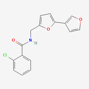 molecular formula C16H12ClNO3 B2577821 N-([2,3'-双呋喃]-5-基甲基)-2-氯苯甲酰胺 CAS No. 2034487-78-8