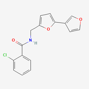 molecular formula C16H12ClNO3 B2577821 N-([2,3'-联呋喃]-5-基甲基)-2-氯苯甲酰胺 CAS No. 2034487-78-8